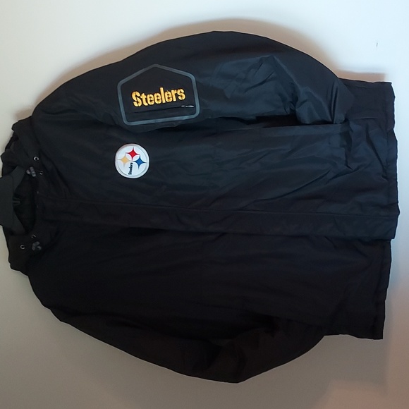 NFL Pittsburgh Steelers Men’s Full-Zip Winter Quilted Hooded Jacket Black XL - Picture 11 of 11